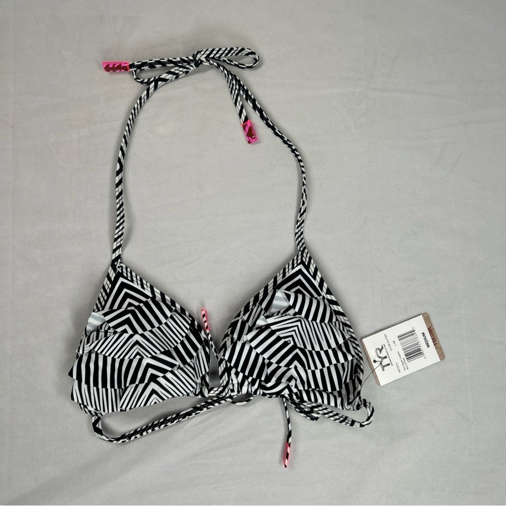 TYR HB Zig Zag Layered Ruffle Triangle Bra Padded Bikini Top